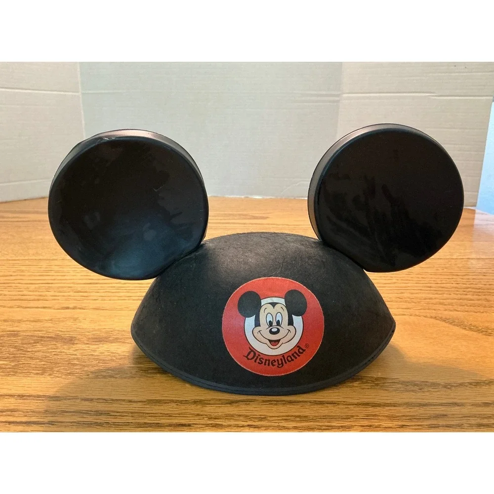 Vintage Disneyland Mickey Mouse Ear Hat Black Felt Muffy Embroidery Disney Parks